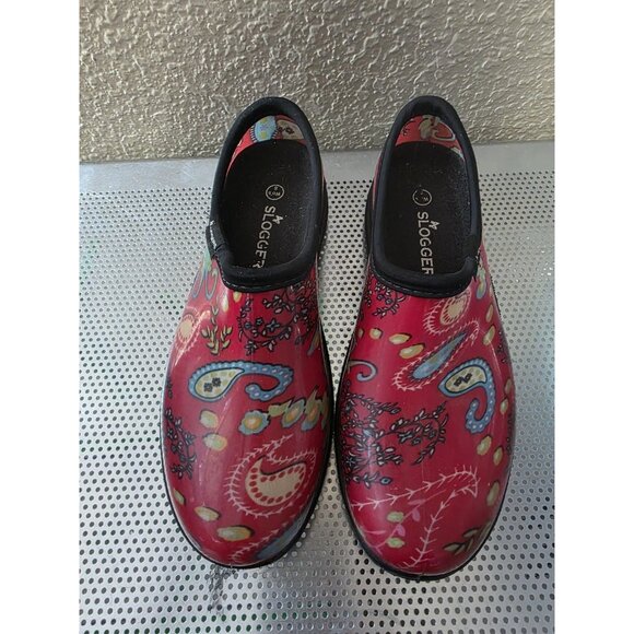 SLOGGERS Garden Clogs Slip-On Women's Size 8 Garden Yardwork Rainwear Paisley - Picture 2 of 6